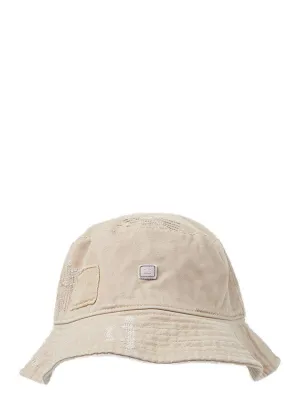 Acne Studios Distressed Logo Patch Bucket Hat