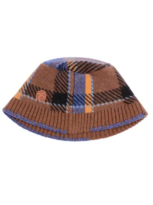 Ader Error Tartan Pattern Ribbed Bucket Hat