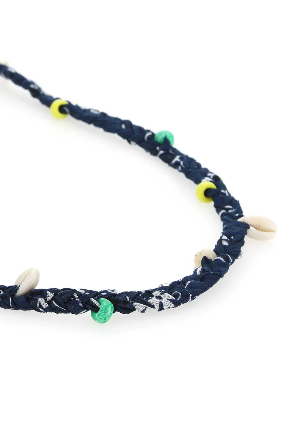Alanui Bandana Printed Seashell Embellished Necklace