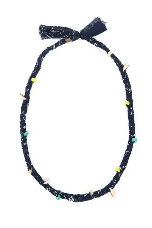 Alanui Bandana Printed Seashell Embellished Necklace
