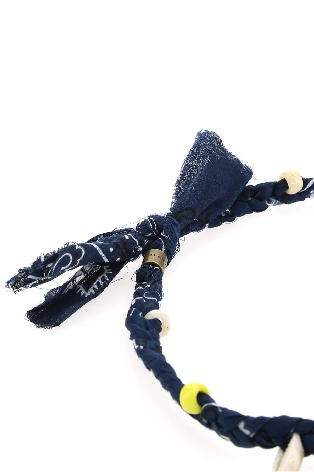 Alanui Bandana Printed Seashell Embellished Necklace