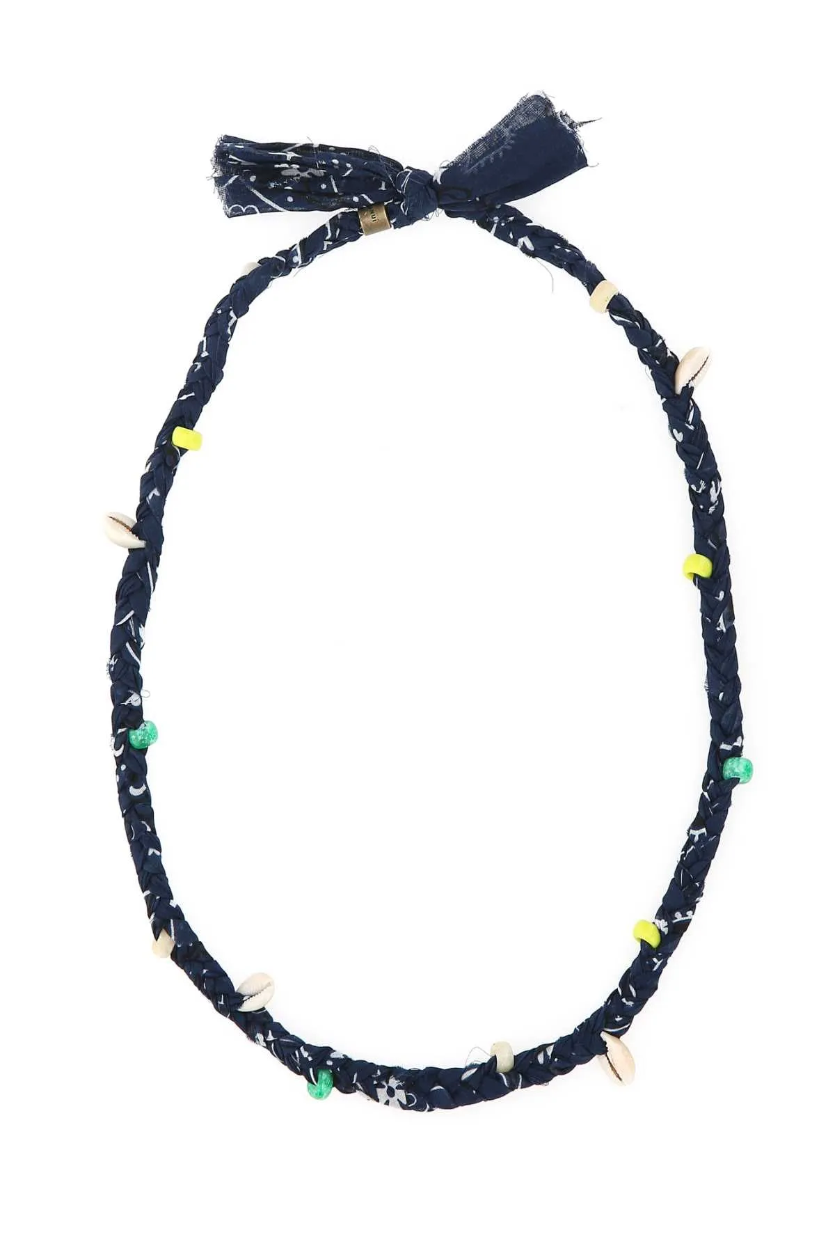 Alanui Bandana Printed Seashell Embellished Necklace