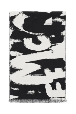 Alexander McQueen Allover Graffiti Scarf