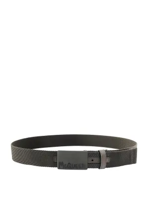 Alexander McQueen Graffiti Logo Printed Belt