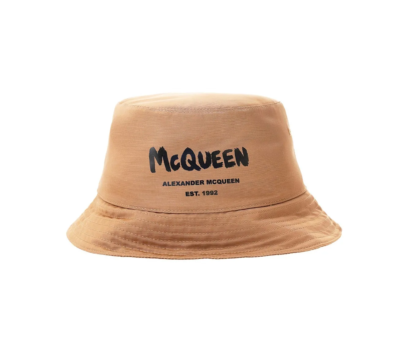 Alexander McQueen Logo Printed Narrow Brim Bucket Hat