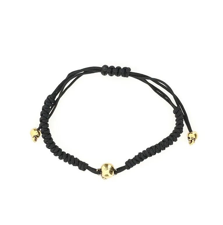 Alexander McQueen Skull Charm Braided Bracelet