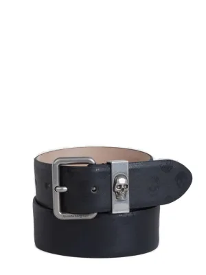 Alexander McQueen Skull Debossed Belt