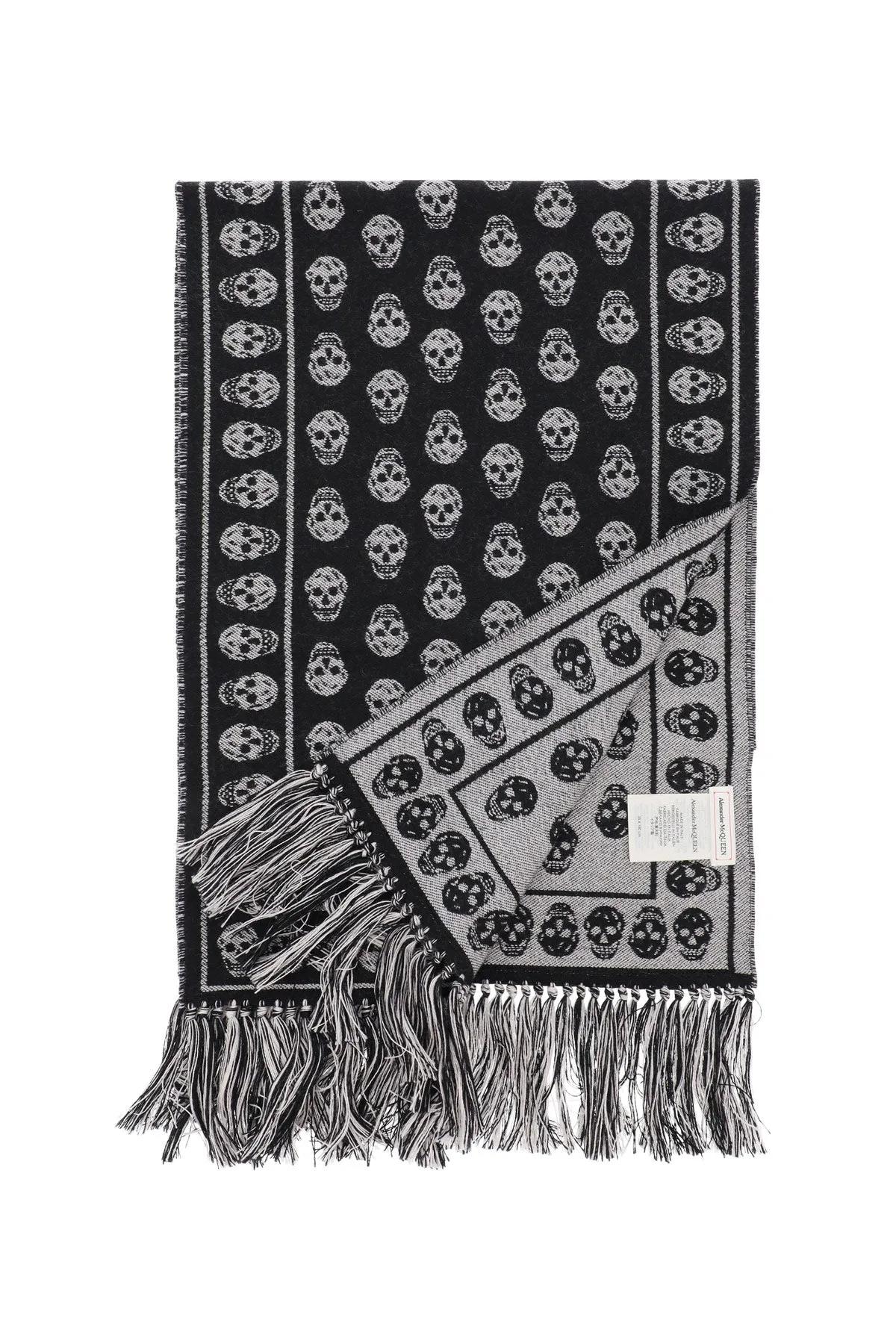 Alexander McQueen Skull Fringed Scarf