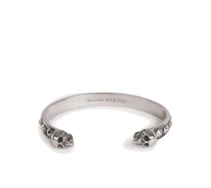 Alexander McQueen Skull Logo Engraved Bangle Bracelet