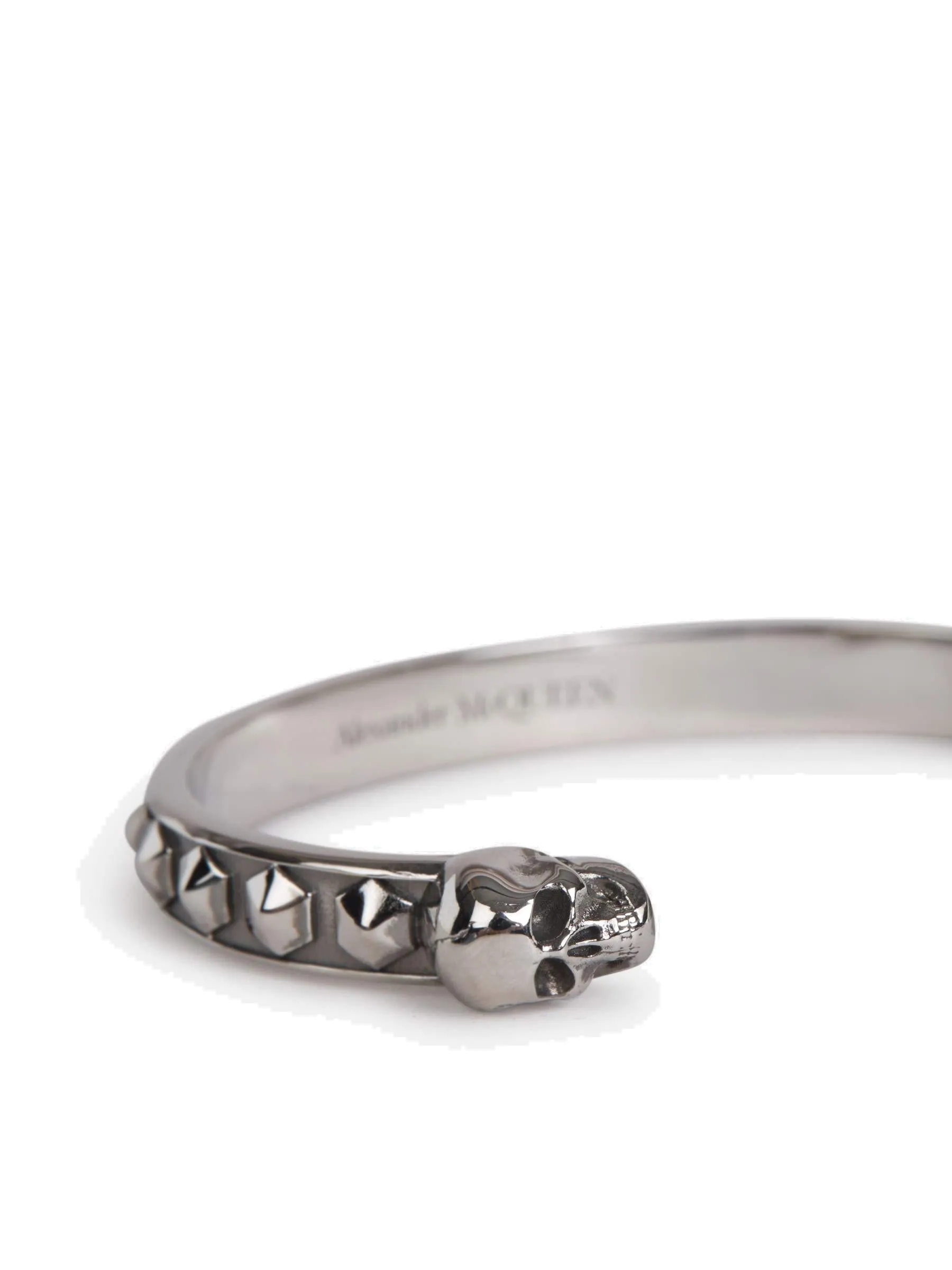Alexander McQueen Skull Logo Engraved Bangle Bracelet