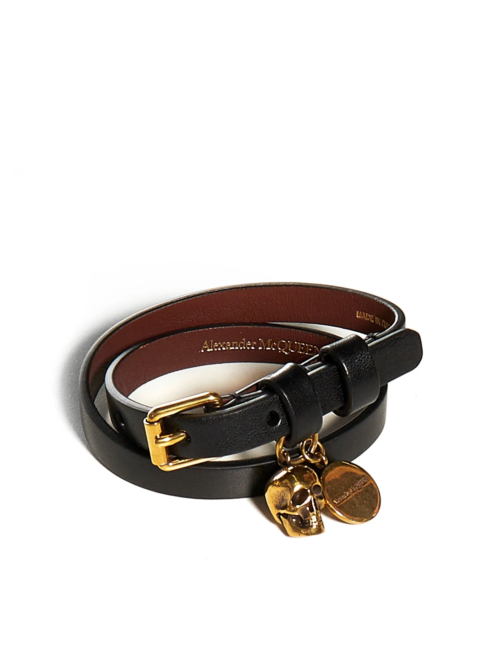 Alexander McQueen Skull Pendant Wrap Bracelet