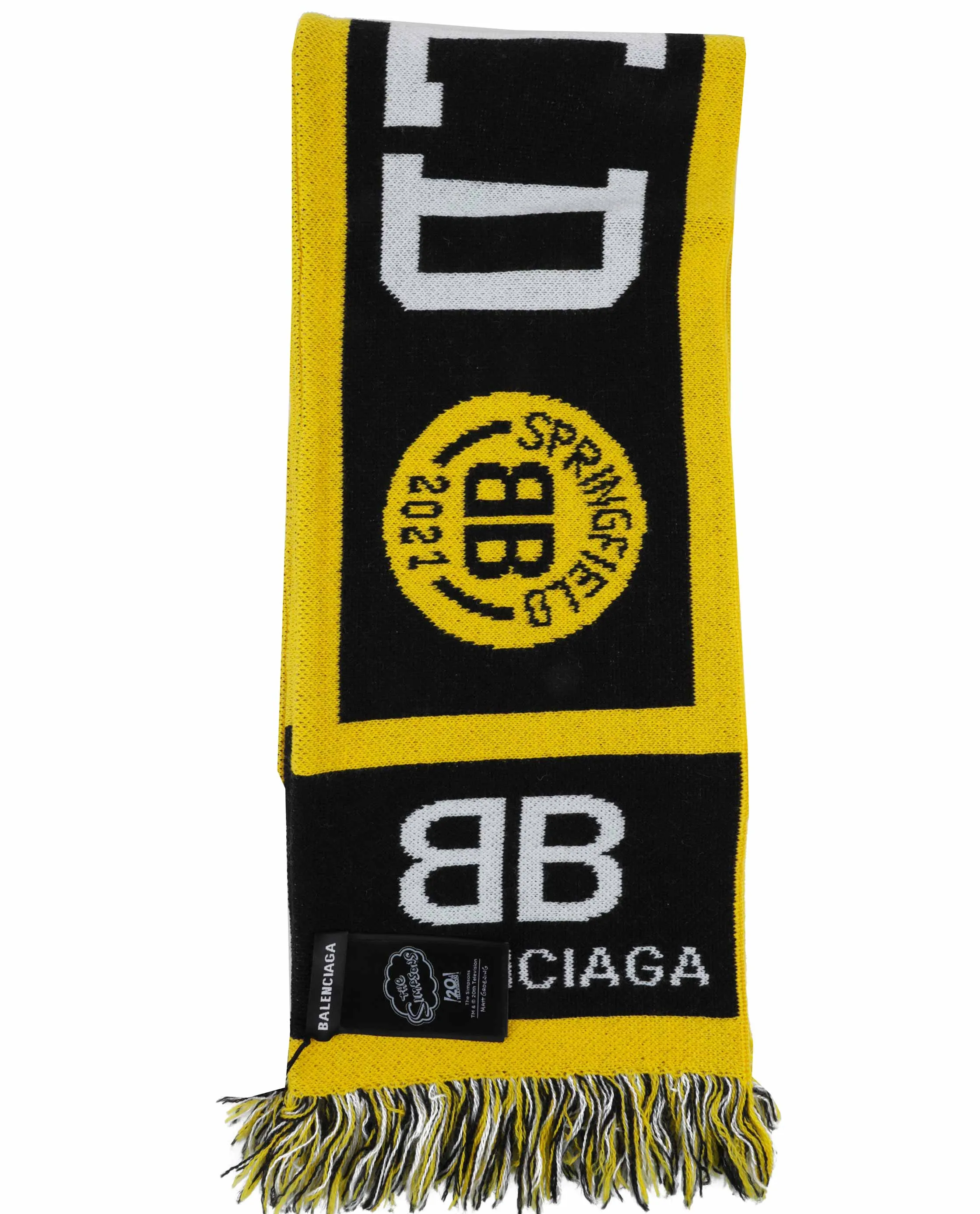 Balenciaga Logo Jacquard Fringed Scarf