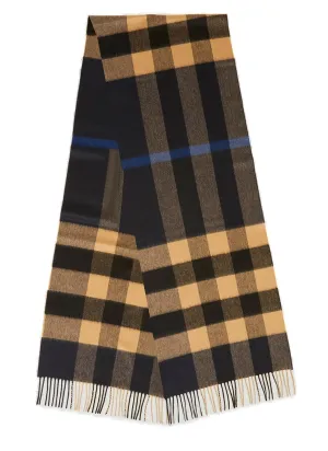 Burberry Checked Frayed Edge Scarf