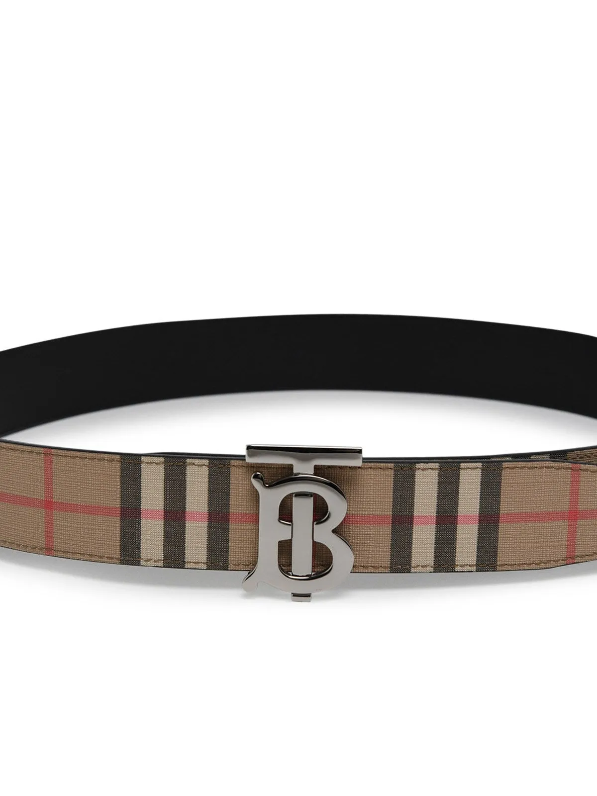 Burberry Logo Plaque Checked Belt