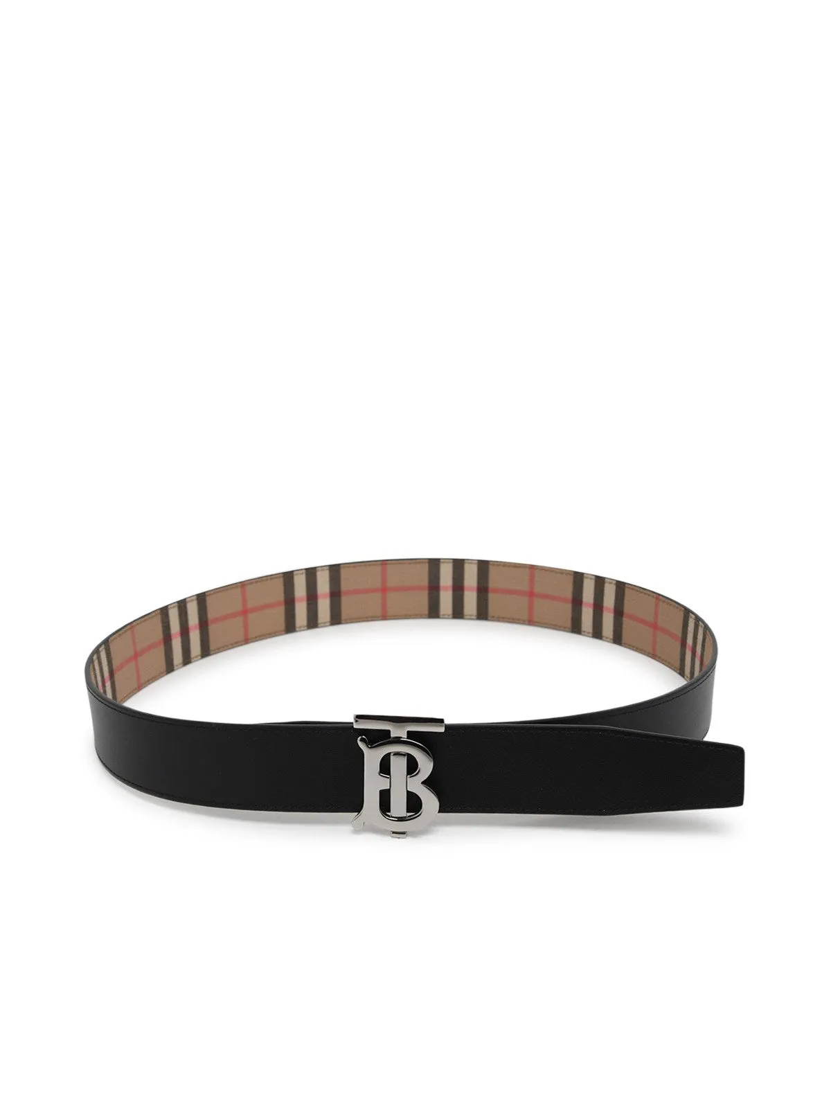 Burberry Logo Plaque Checked Belt
