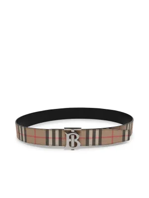 Burberry Logo Plaque Checked Belt