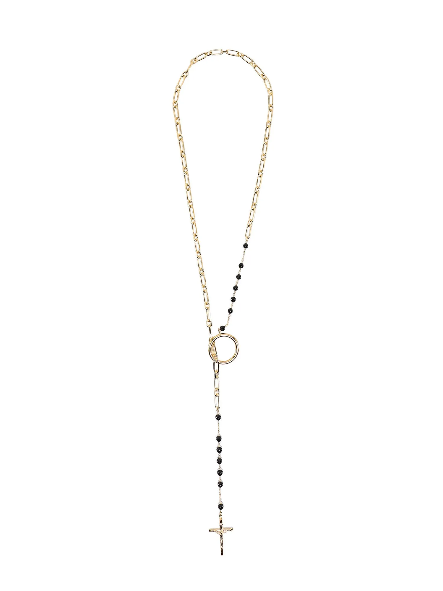 Dolce & Gabbana Cross Pendant Bead Embellished Necklace