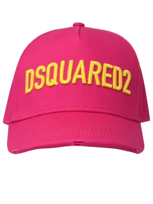Dsquared2 Logo Embroidered Distressed Baseball Cap