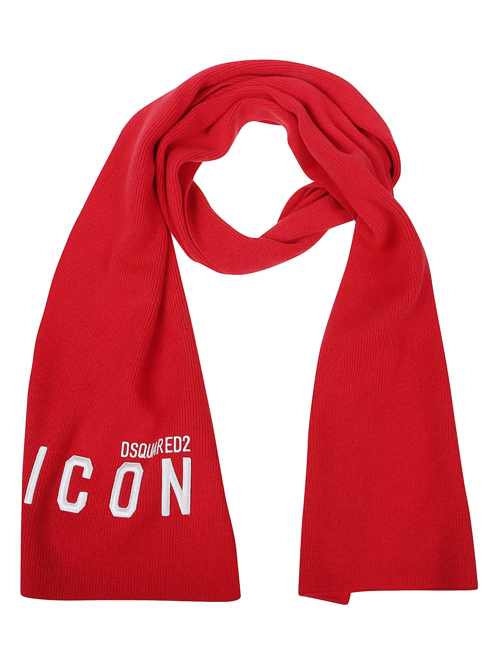 Dsquared2 Logo Embroidered Knitted Scarf