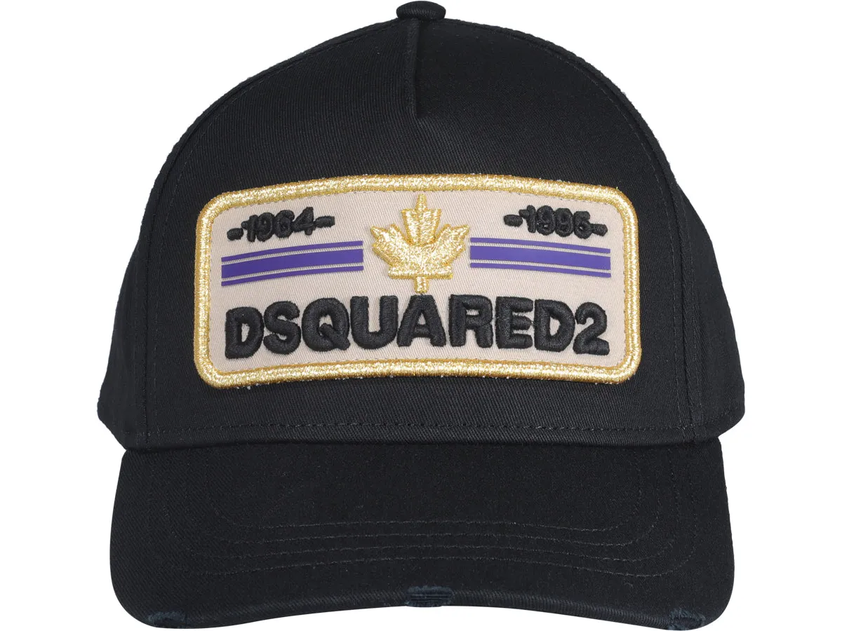 Dsquared2 Logo Patch Distressed Baseball Cap