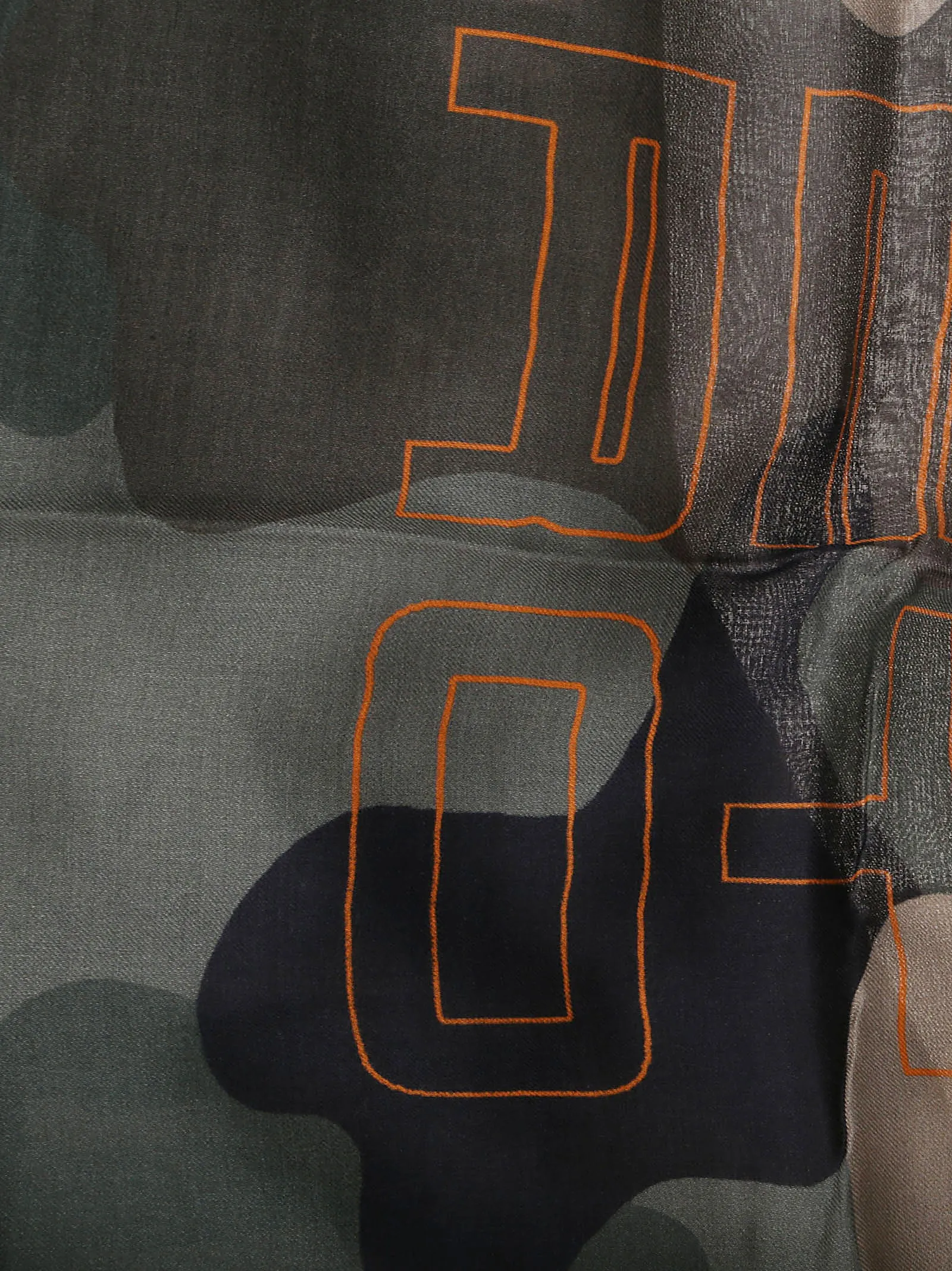 Etro Camouflage Printed Frayed Edge Scarf