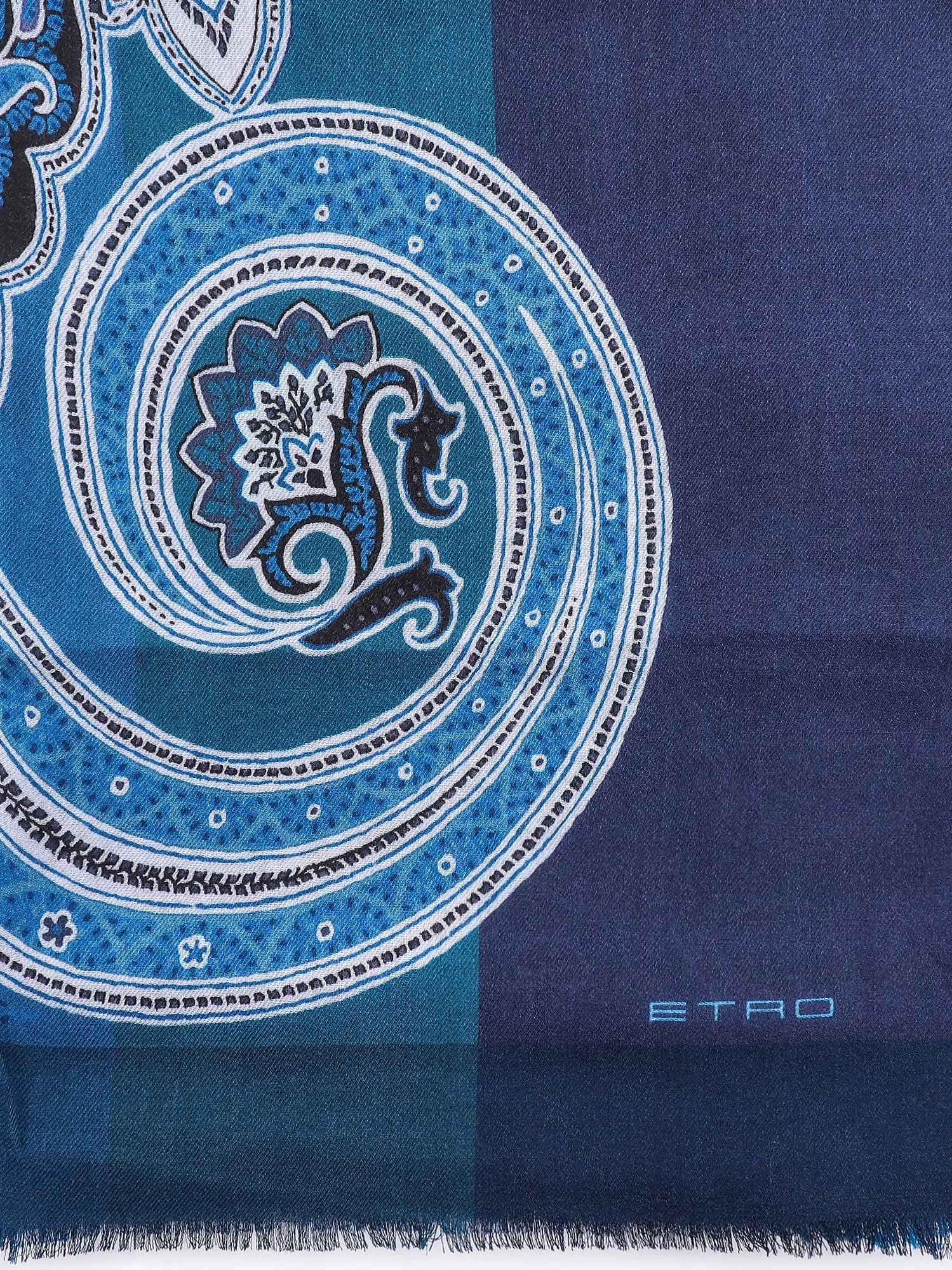Etro Paisley Printed Finished Edge Scarf