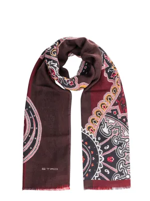 Etro Paisley Printed Finished Edge Scarf