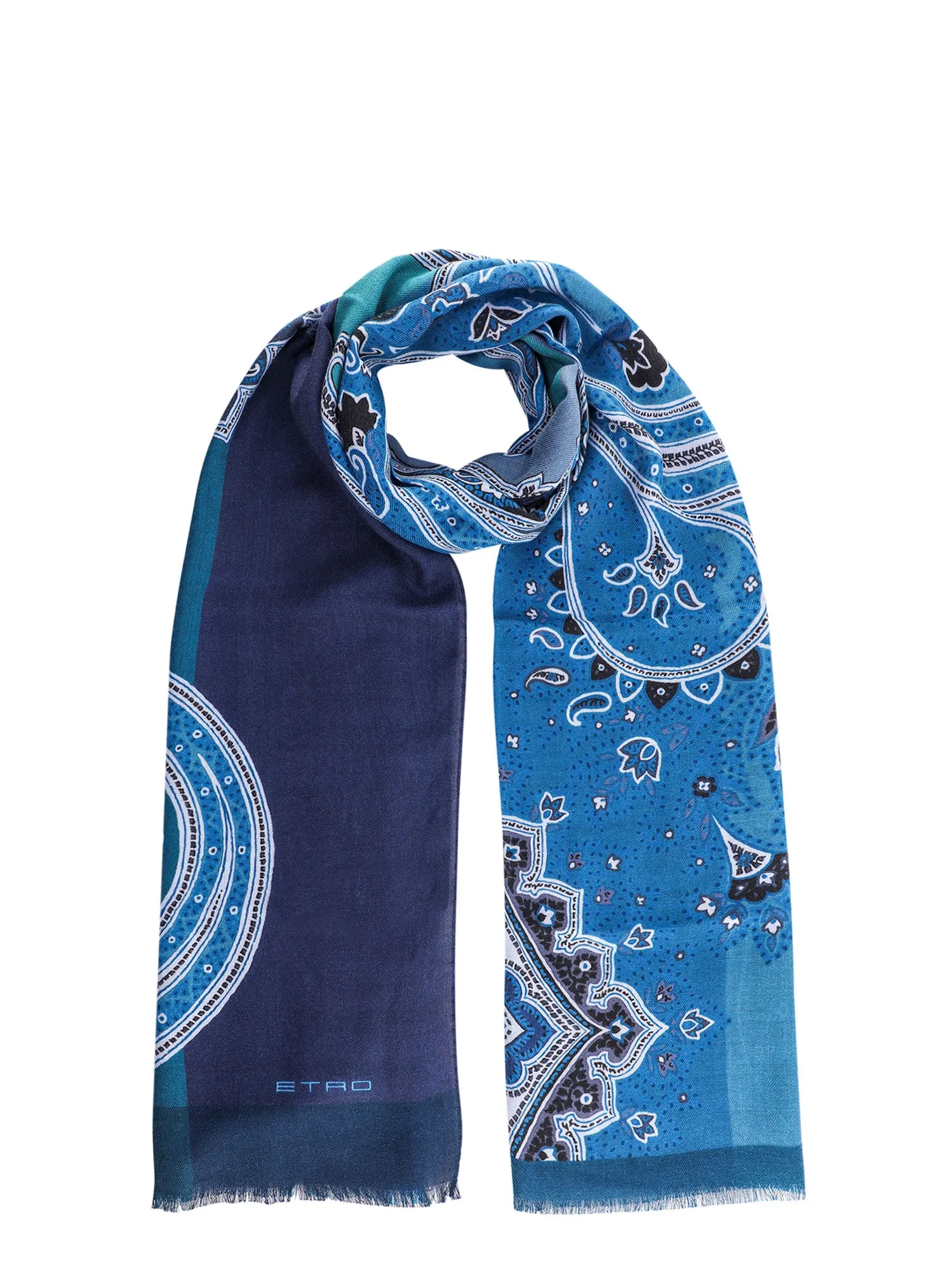 Etro Paisley Printed Finished Edge Scarf