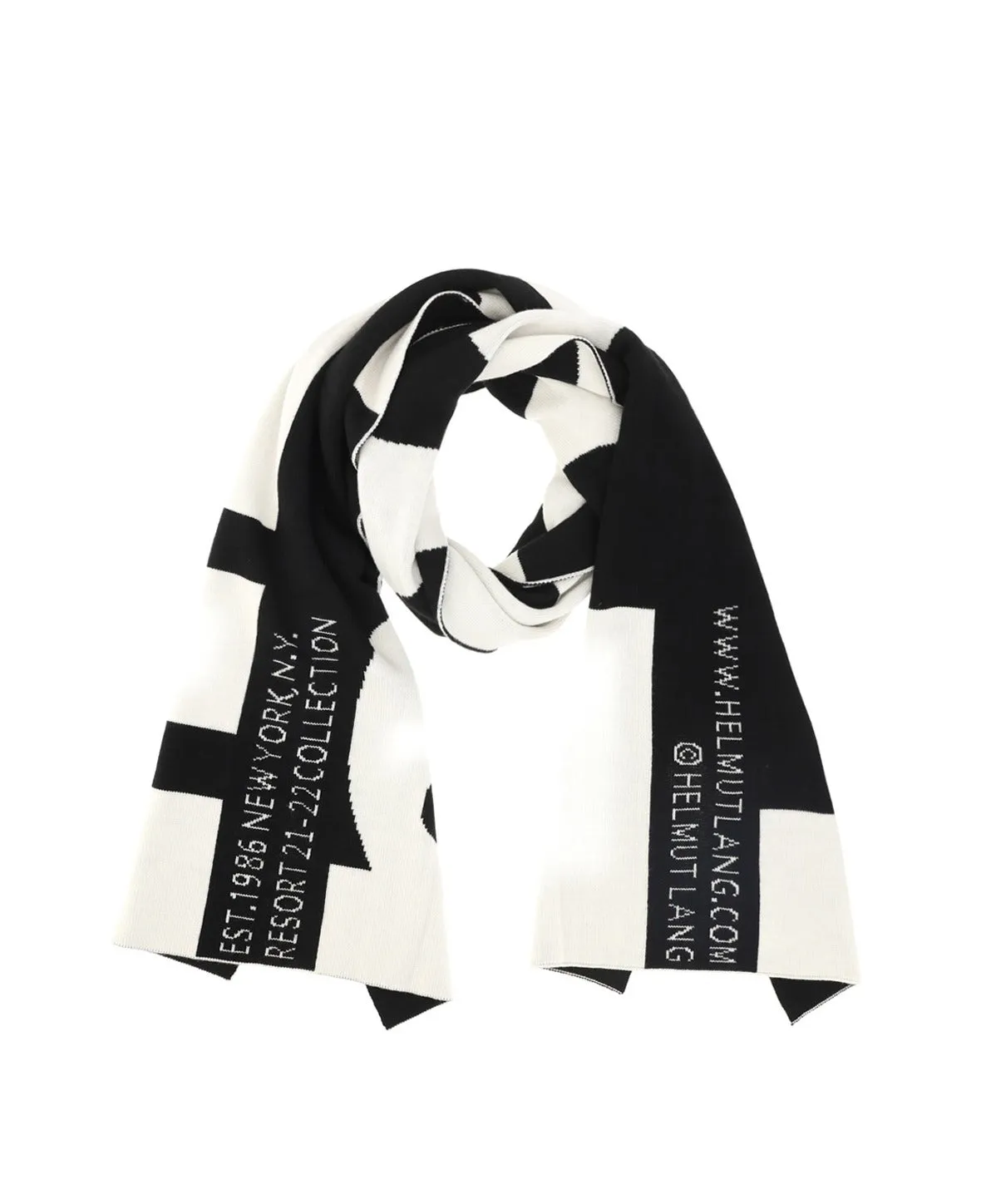 Helmut Lang Logo Intarsia Two-Tone Scarf