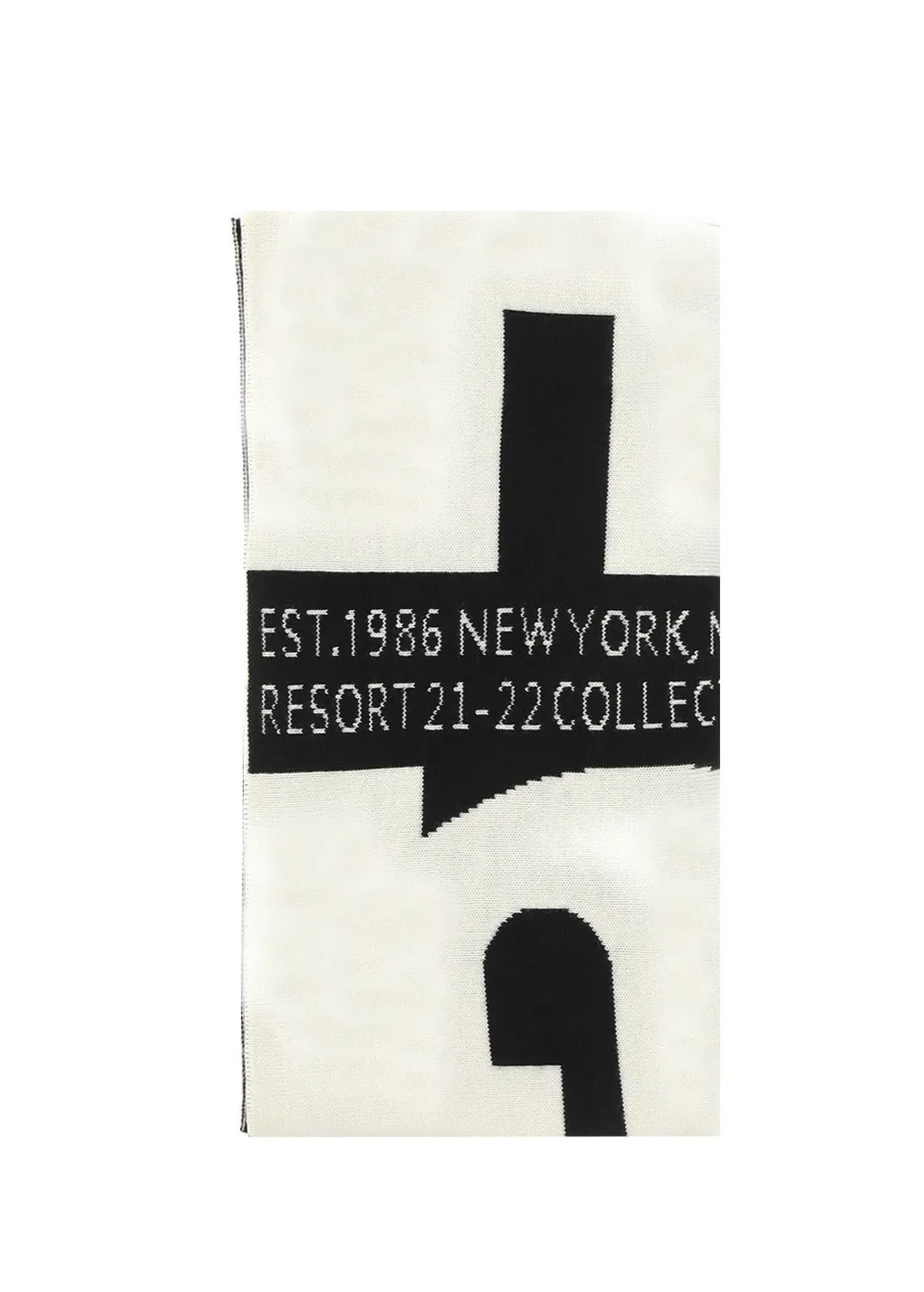 Helmut Lang Logo Intarsia Two-Tone Scarf