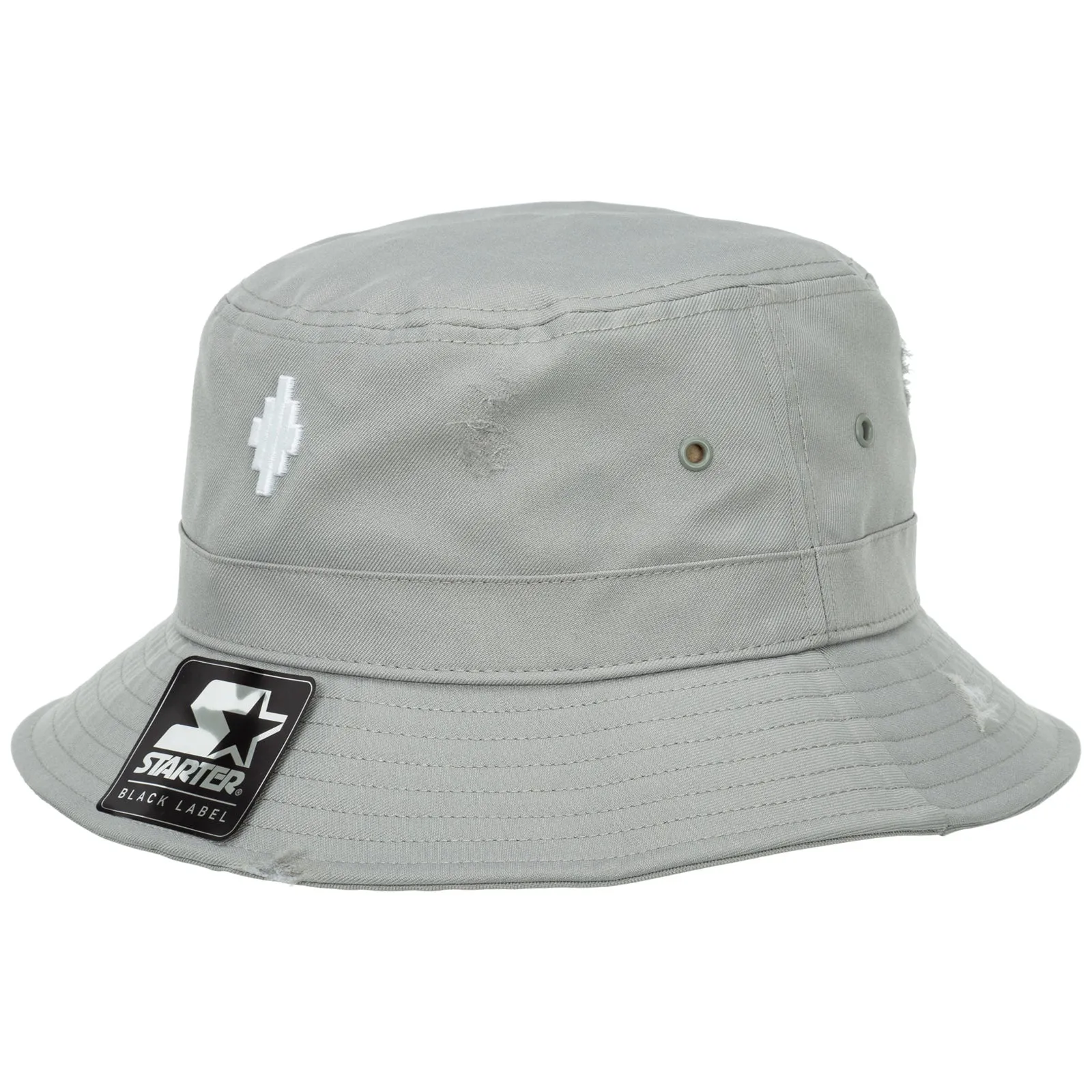Marcelo Burlon County Of Milan Logo Embroidered Distressed Bucket Hat