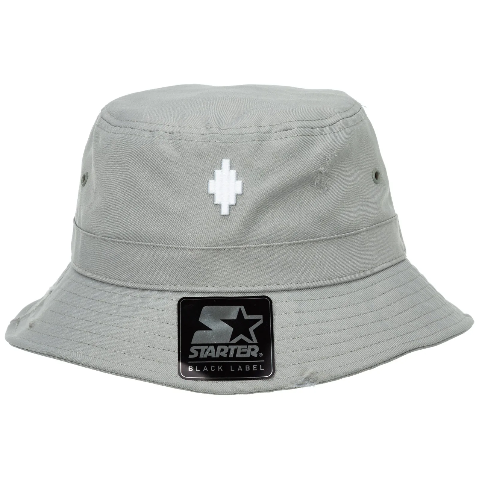 Marcelo Burlon County Of Milan Logo Embroidered Distressed Bucket Hat