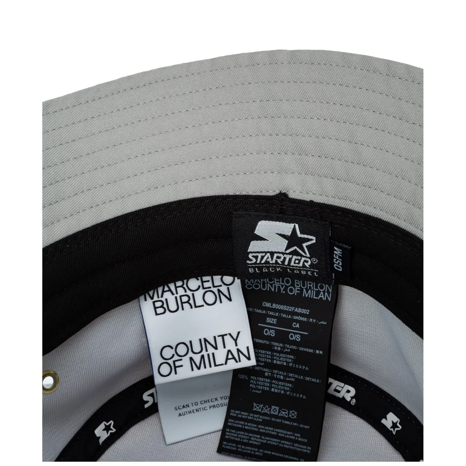 Marcelo Burlon County Of Milan Logo Embroidered Distressed Bucket Hat