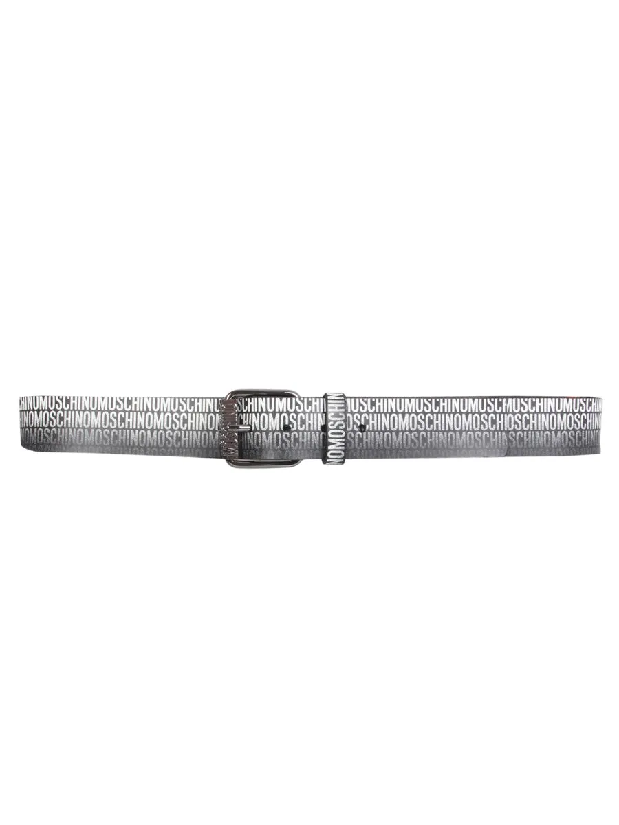 Moschino Faded Logo Print Belt