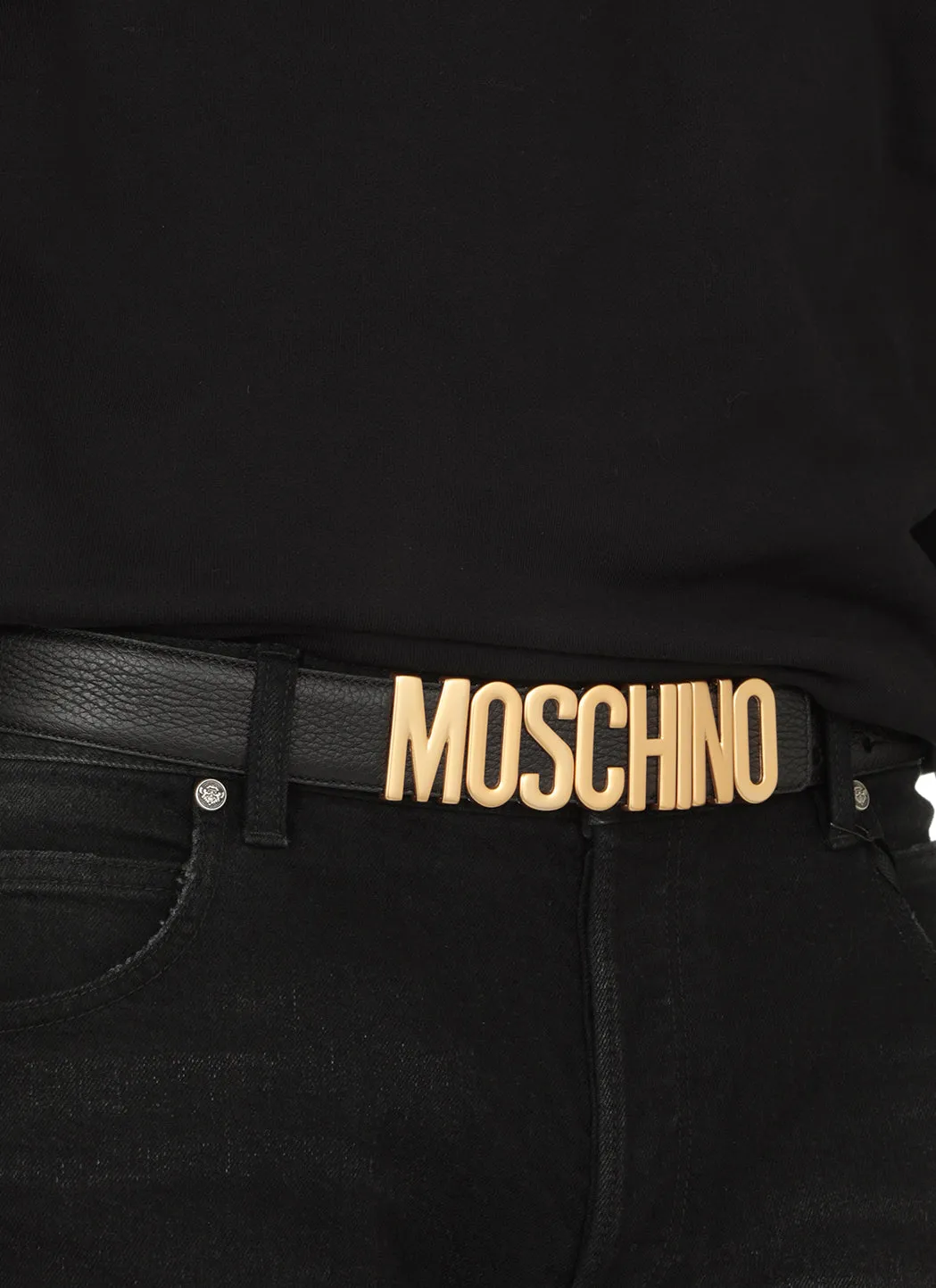 Moschino Logo Lettering Buckle Belt