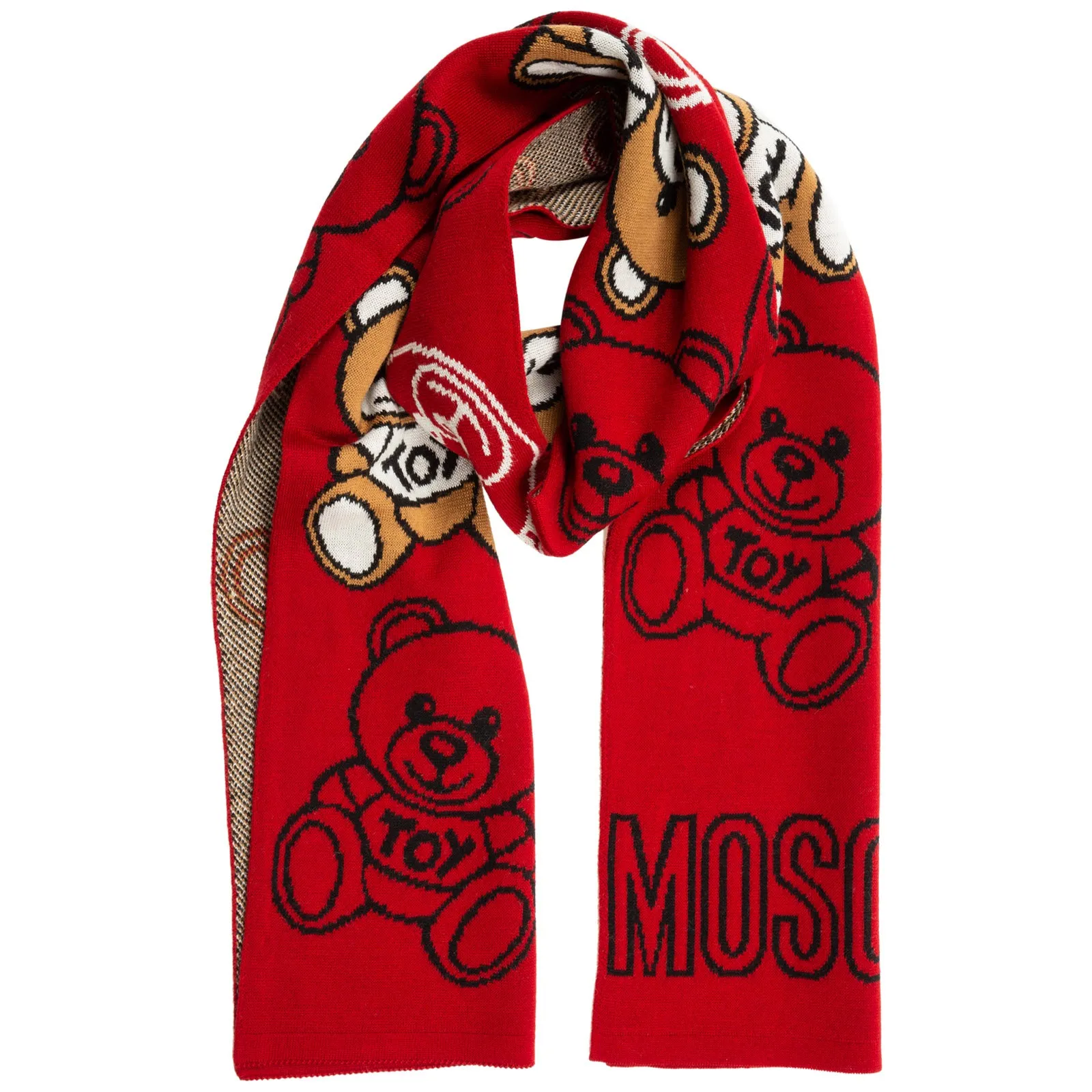 Moschino Teddy Motif Scarf
