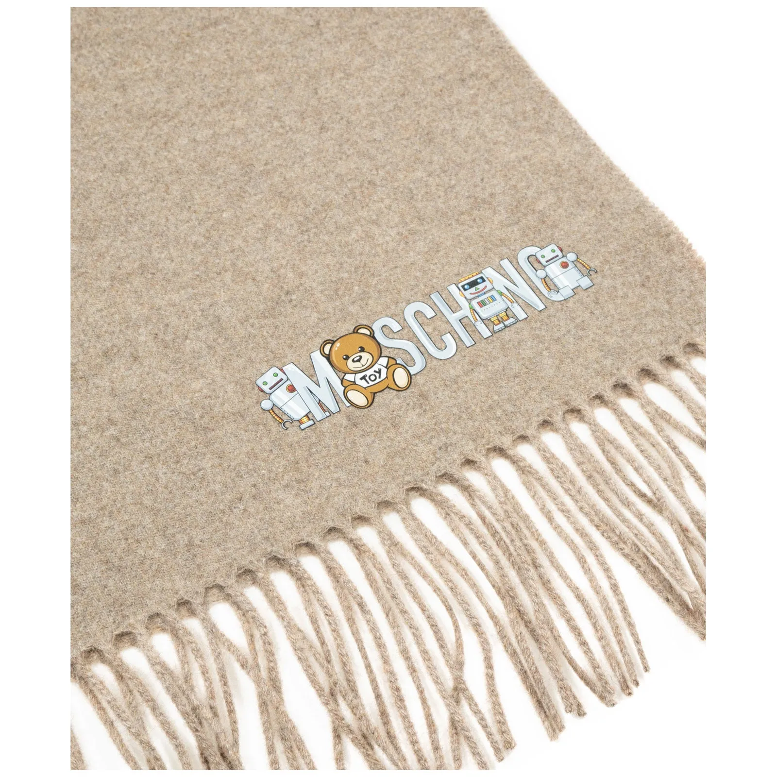 Moschino Toy Robot Logo Detailed Scarf