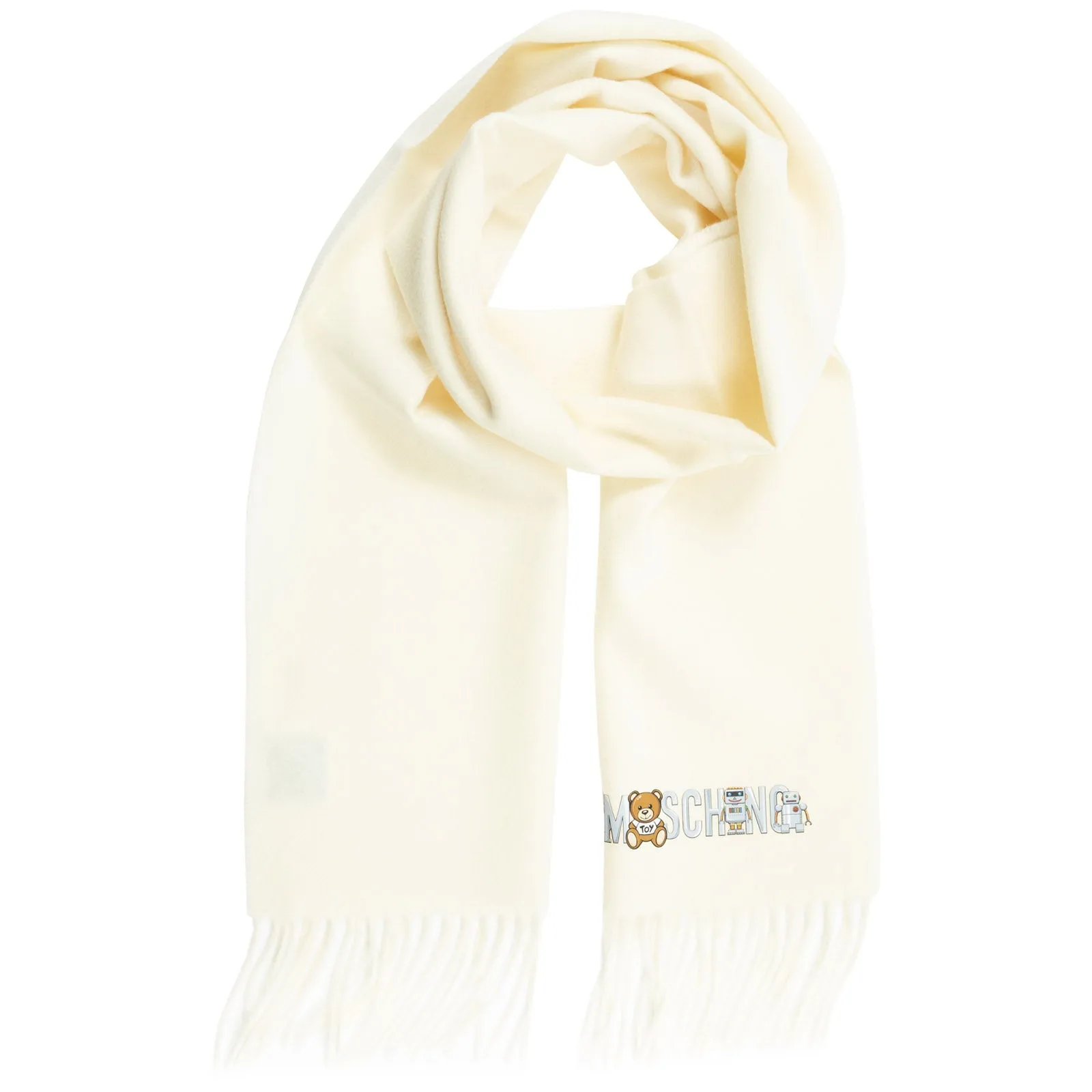 Moschino Toy Robot Logo Detailed Scarf