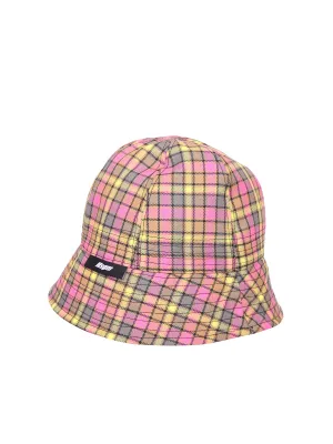 MSGM Logo Patch Tartan Print Bucket Hat