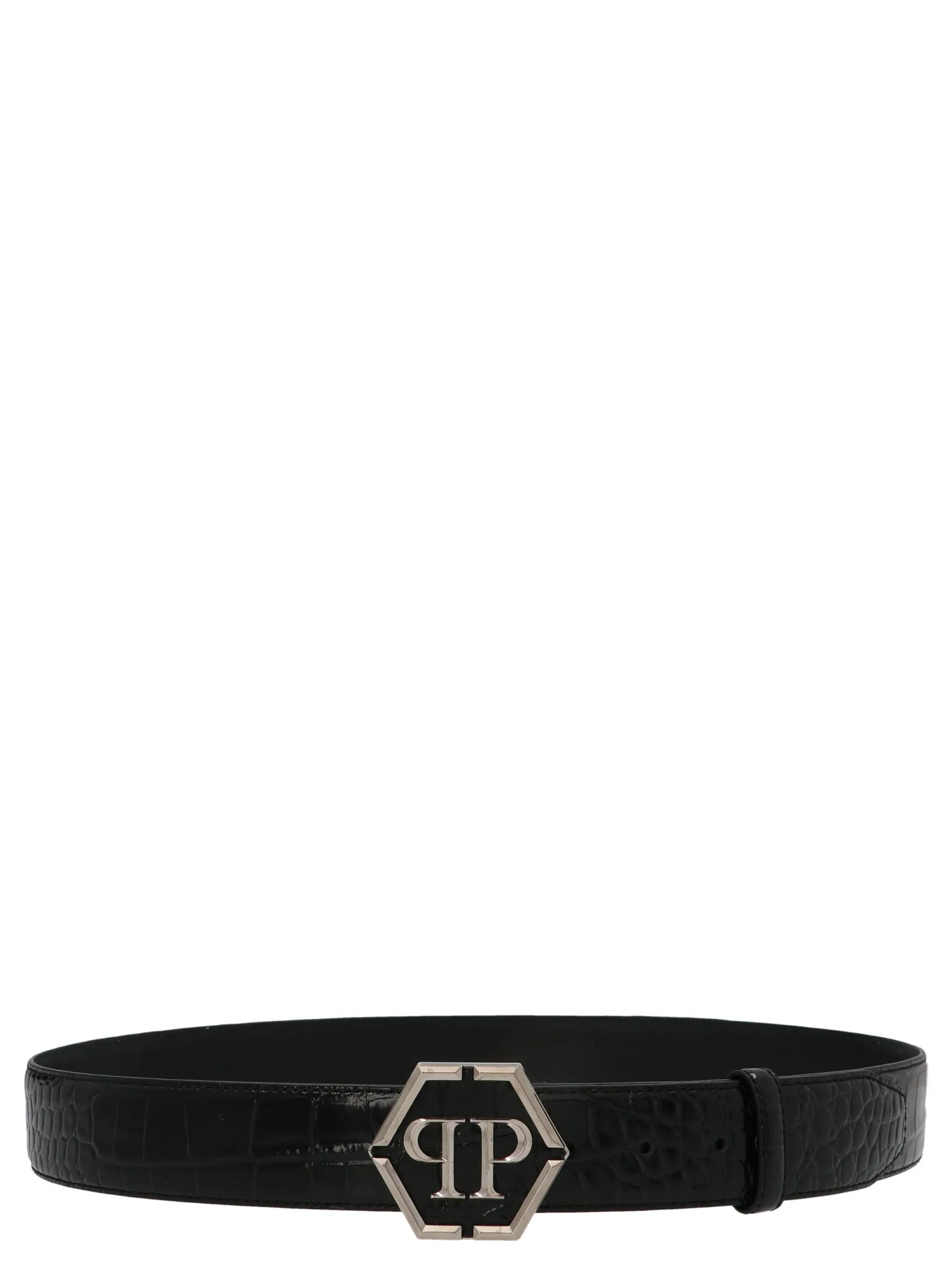 Philipp Plein Hexagon Logo-Plaque Belt