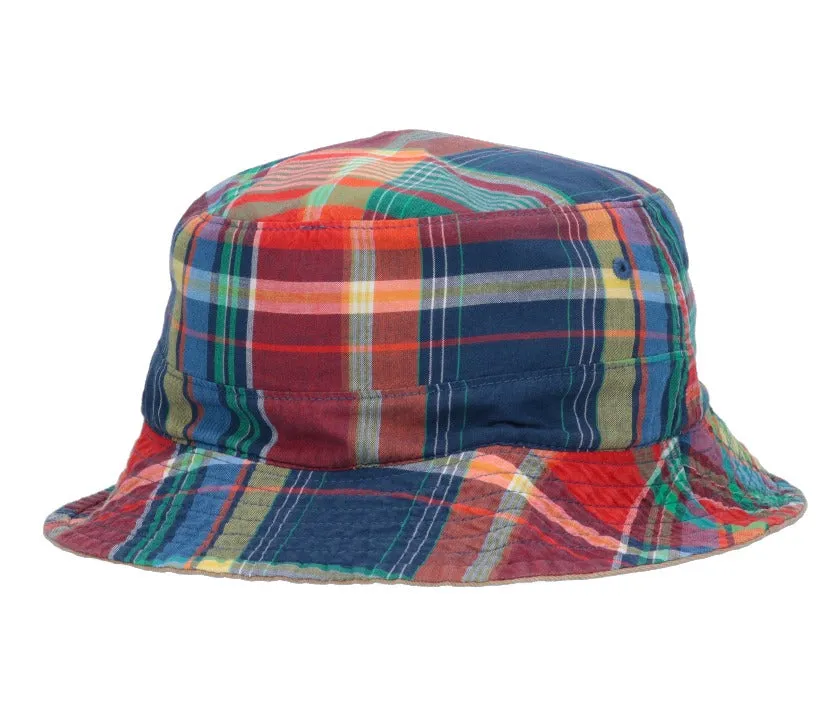 Polo Ralph Lauren Logo Embroidered Checked Bucket Hat