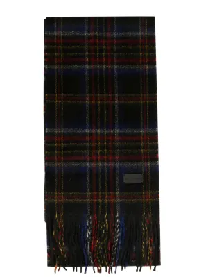 Saint Laurent Checked Fringed Scarf