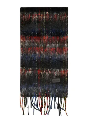 Saint Laurent Checked Fringed Scarf