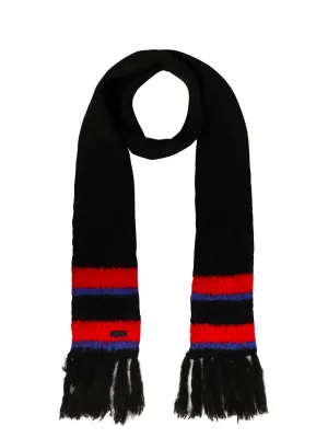 Saint Laurent Stripe Detail Fringed Scarf