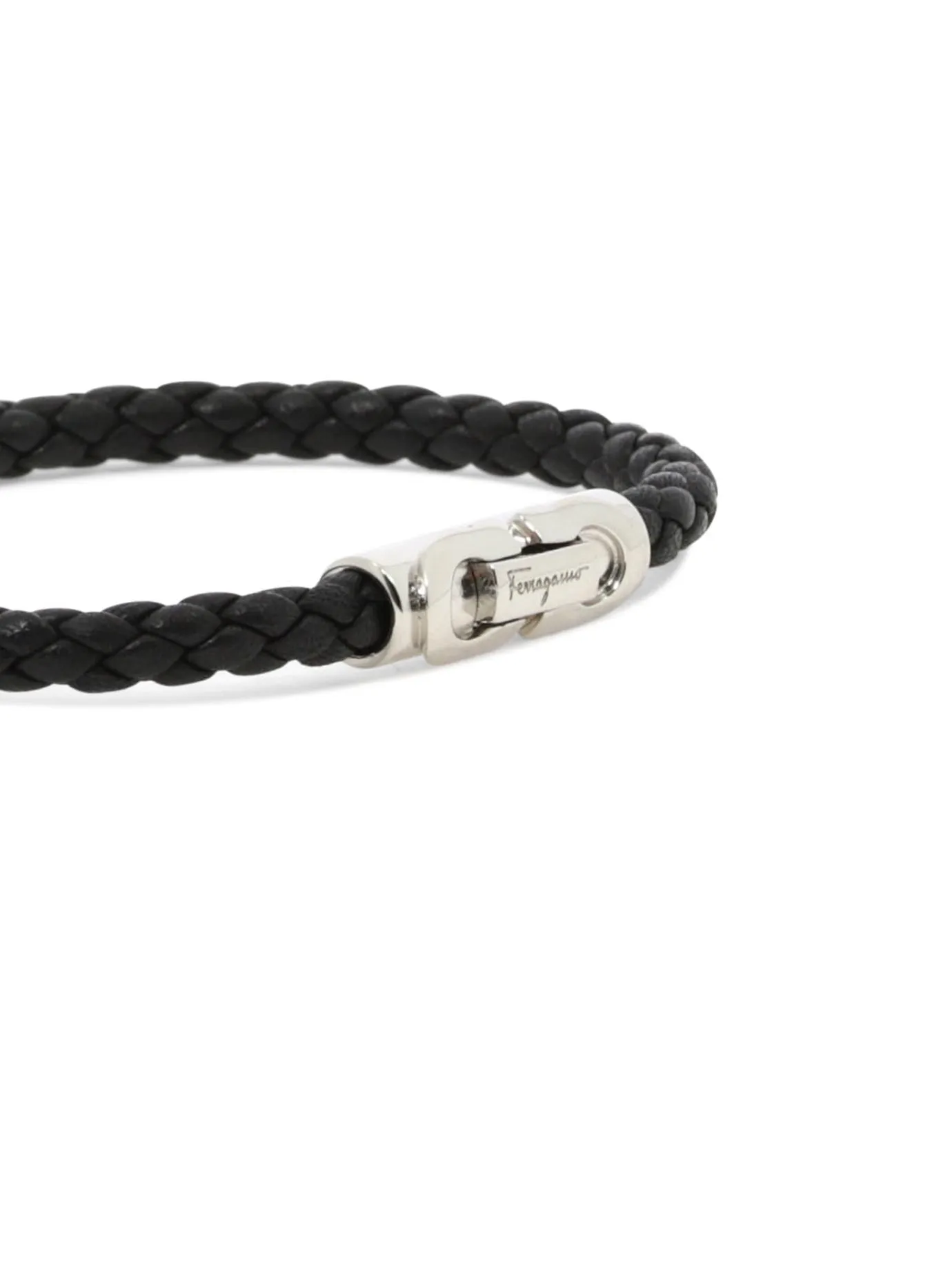 Salvatore Ferragamo Braided Logo Engraved Bracelet