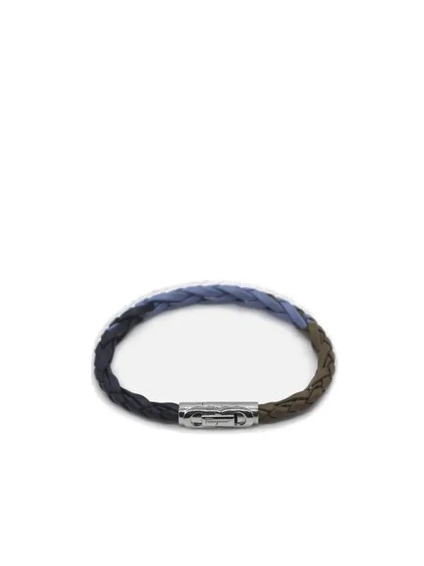 Salvatore Ferragamo Logo Engraved Woven Bracelet