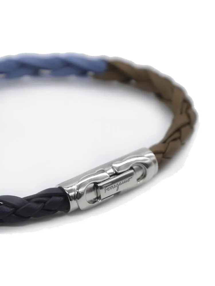 Salvatore Ferragamo Logo Engraved Woven Bracelet