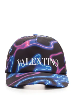 Valentino Logo Printed Baseball Cap