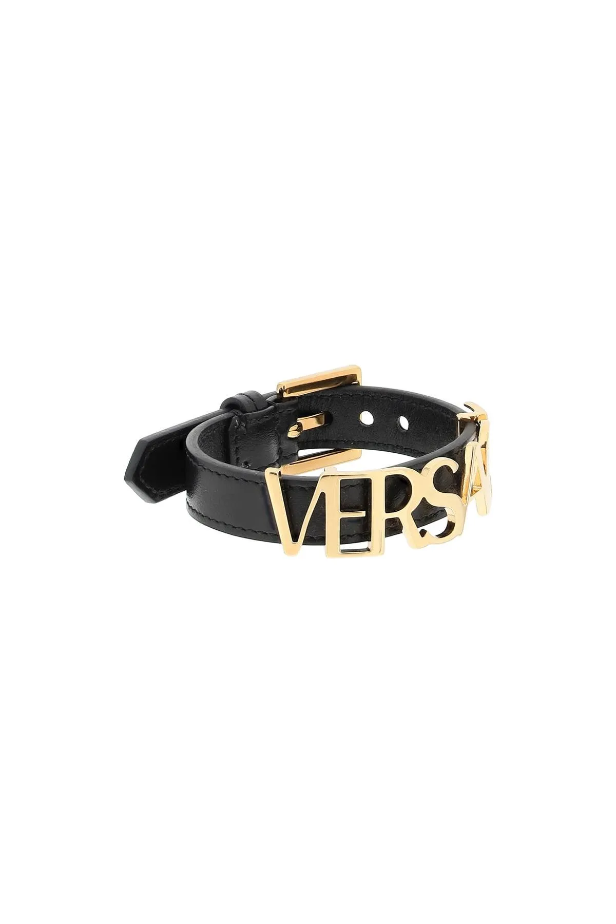 Versace Logo Lettering Buckle Bracelet