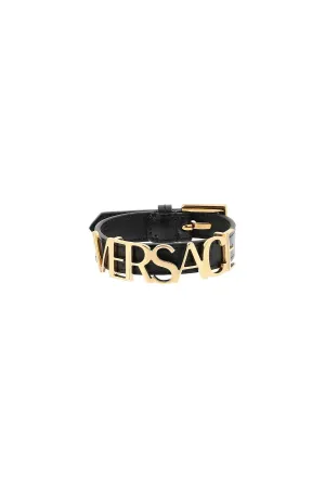 Versace Logo Lettering Buckle Bracelet